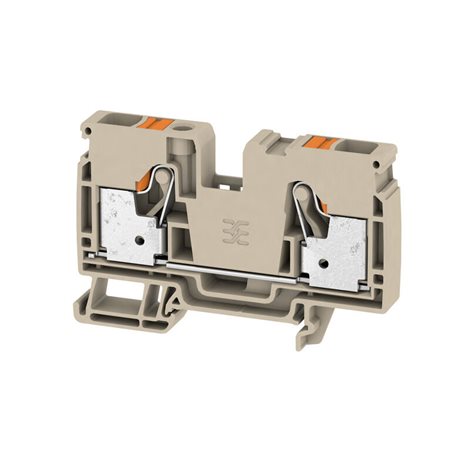 A2C 10 Průchozí svorka, PUSH IN, 10 mm², 1000 V, 57 A, tmavě béžová