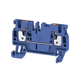 A2C 2.5 DBL Průchozí svorka, PUSH IN, 2.5 mm2, 800 V, 24 A, tmavě modrá