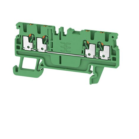 A4C 1.5 GN Průchozí svorka, PUSH IN, 1.5 mm2, 500 V, 17.5 A, Zelená