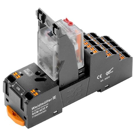 DRMKITP 24VAC 4CO LD/PB Reléový modul 1