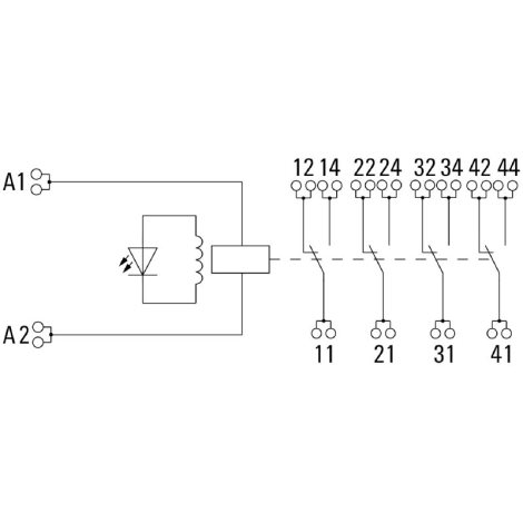 DRMKITP 24VAC 4CO LD/PB Reléový modul 2