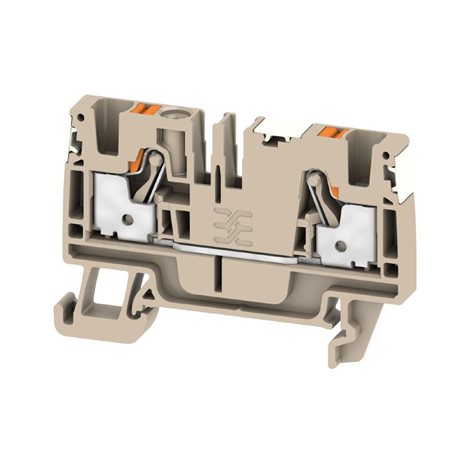 A2C 4 DL Průchozí svorka, PUSH IN, 4 mm², 800 V, 32 A, tmavě béžová