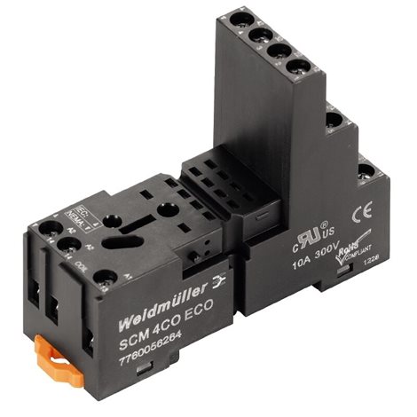 SCM 4CO ECO D-SERIES DRM, Reléová základna, Počet kontaktů: 4 CO contact, Trvalý proud: 6 