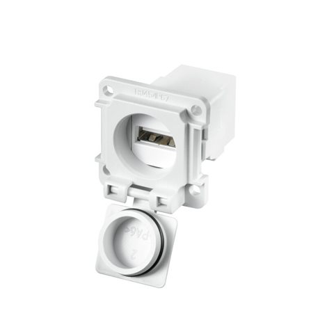 IE-XM-USB/USB-IP67 Montážní příruba, Patice USB, Kat.6 (ISO/IEC 11801), IP67