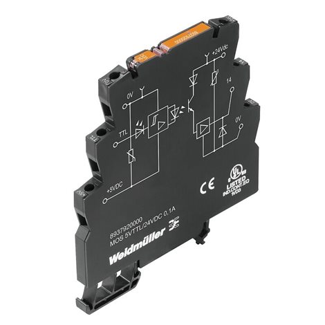MOS 5VTTL/24VDC 0,1A MICROOPTO, polovodičová relé, 1 Spínací kontakt (Bipolární tranzistor