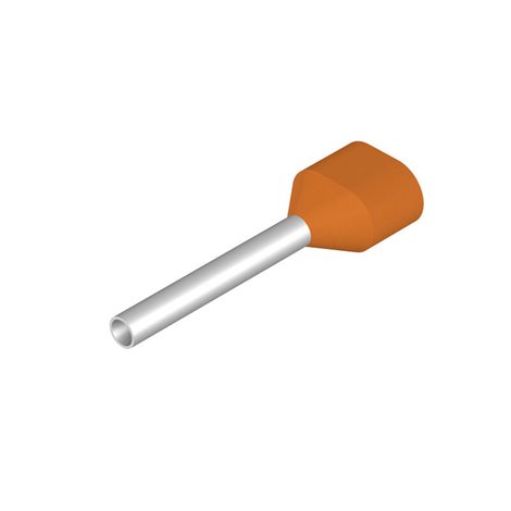 H0,5/18 ZH OR vodič a dutinka, Dvojitá koncovka, 15 mm, 12 mm, Oranžová