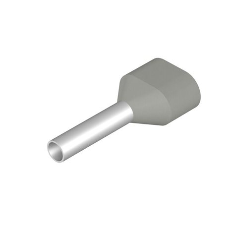 H0,75/14D ZH GR Vodič a dutinka, dvojitá koncovka, 11 mm, 8 mm, šedá