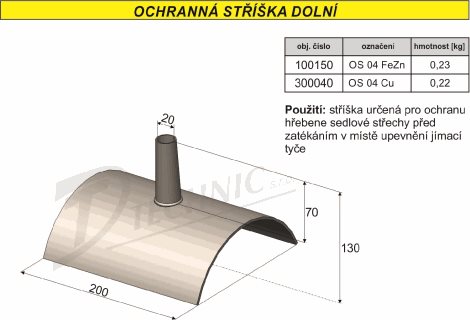 OS 04 Ochranná stříška dolní - do otvoru - 20mm 2