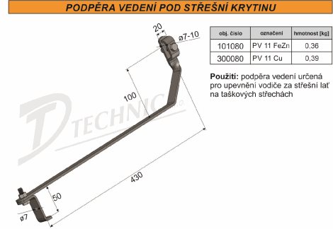 PV 11 Podpěra vedení pod střešní krytinu     2