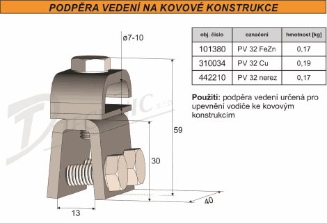 PV 32 Podpěra vedení na železné konstrukce 2