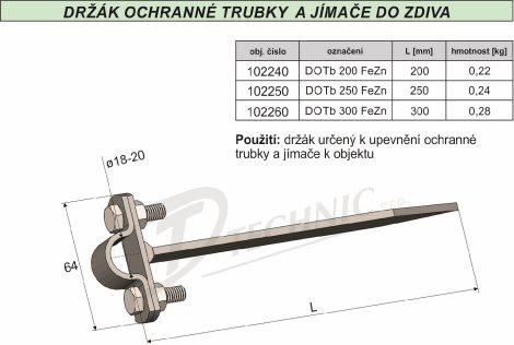 DOTb 300 Držák ochranné trubky - špička - 300mm 2