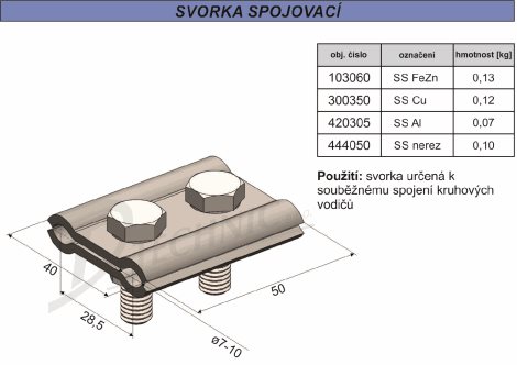 SS Cu Svorka spojovací 2