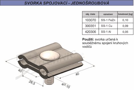 SS - 1 Svorka spojovací - 1 šroub 2
