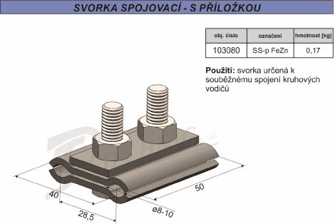 SS - p Svorka spojovací s příložkou 2
