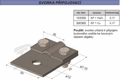 SP1 Cu Svorka připojovací 2