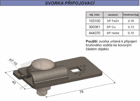 SP Svorka připojovací - 1 šroub 2