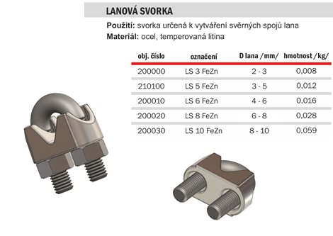 LS 8 Lanová svorka 6-8mm 2