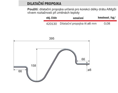 Propojka Al Dilatační propojka Al - o 8 mm 2