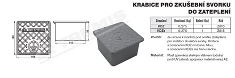 KDZs krabice pro zkušební svorku do zateplení, šedá 2