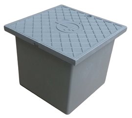 KDZH krabice pro zkušební svorku do země, šedá, hranaté rohy