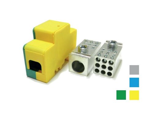 Distribuční blok DTB 120/9x16 žluto-zelený