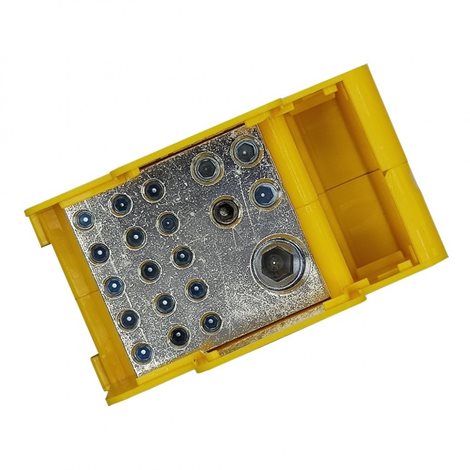 Distribuční blok DTB 120/15x16+4x35 žluto-zelený 2