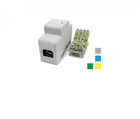 Distribuční blok DTB 70/7x6+2x25+2x16 žluto-zelený 3