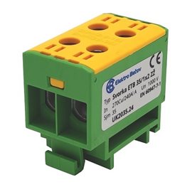 Svorka ETB 35/1x2 žluto-zelená