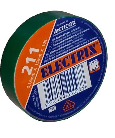 Izolační páska 211 PVC/15x10x0,13/zelená