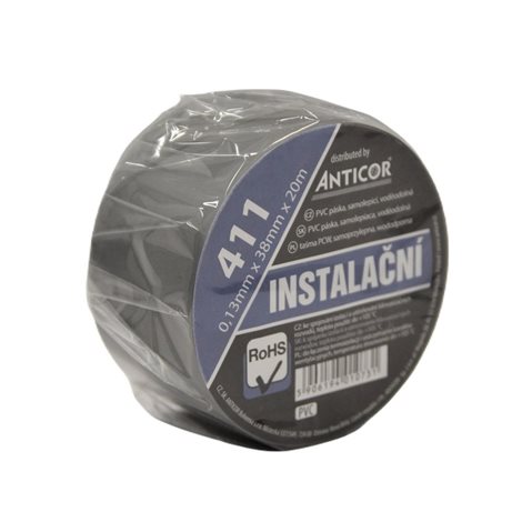 Samolepící páska 411 PVC/38x20x0,13/šedá