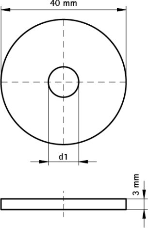 6533510 BIS Strut Podložka 40mm 10,5/40mm 2