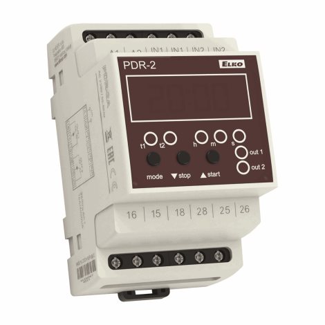 PDR-2A/UNI Programovatelné digitální relé, 16 funkcí, výstup 2x16A, čas 100h