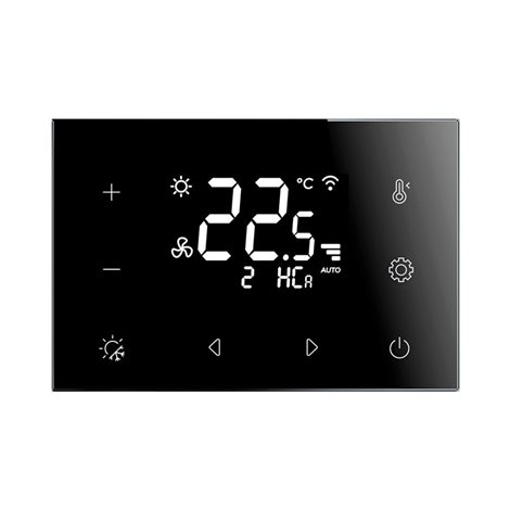 RFTC-7/B Bezdrátový skleněný dotykový zónový termostat - černá 1