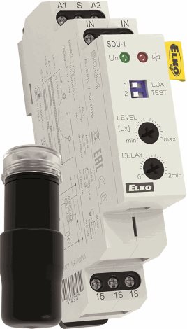 SOU-1/UNI + fotosenzor SKS-100 Soumrakový stmívač 12-240V AC/DC