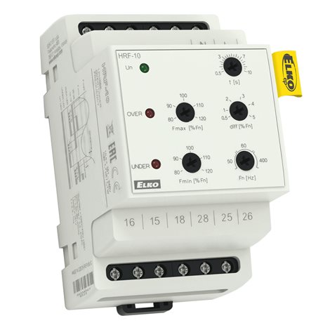 HRF-10 Hlídání frekvence střídavého napětí, jmenovitá frekvence 50/60/400 Hz. Nastavitelný
