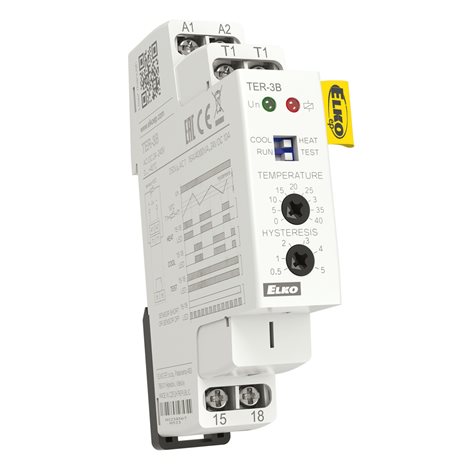 TER-3B termostat 24-230V AC, 24V DC 0-40st topení/chlazení