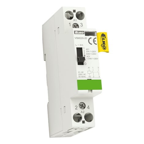 VSM220-11 230V AC Instalační stykač s manuálním ovládáním 2x20A