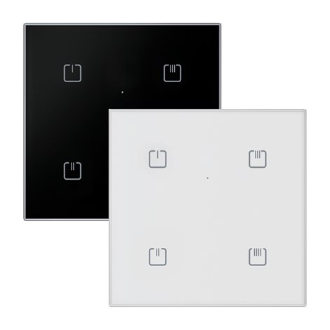 RFGB-40B/MT Dotykový skleněný ovladač - 4 tlačítka, black sharp MATTER 2