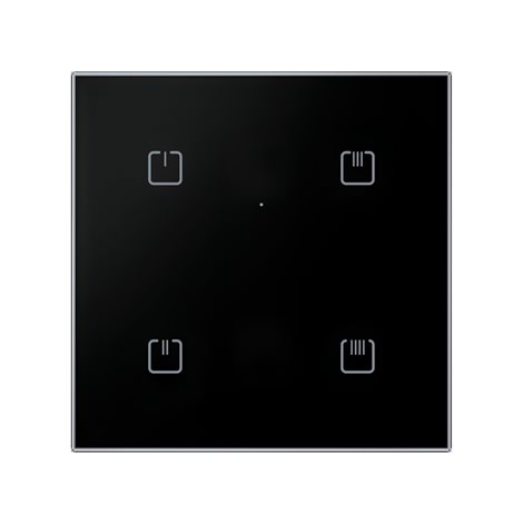 RFGB-40B/MT Dotykový skleněný ovladač - 4 tlačítka, black sharp MATTER 1