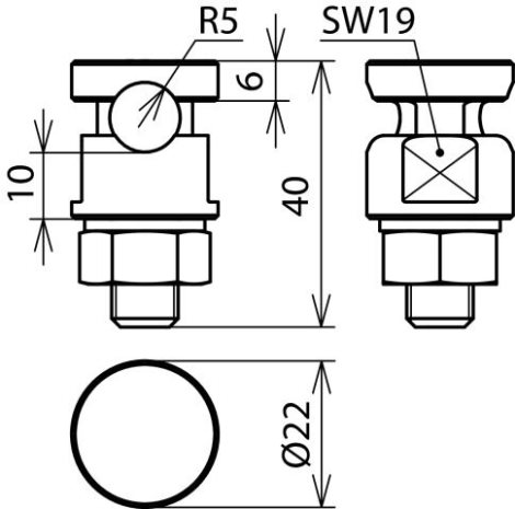301209 svorka KS se šroubem M10 nerez Rd 6-10 200kA 2