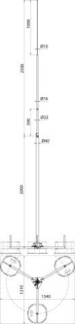 105450 stožár jímací Al 4500mm s trojnožkou 560mm 2