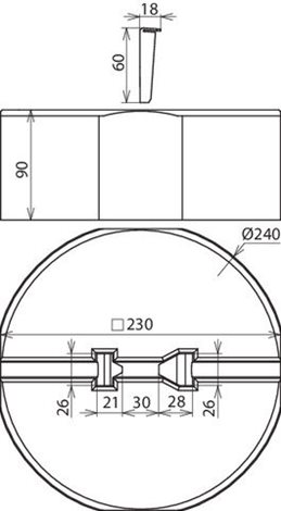 102075 beton. podstavec s klínem d=240/8,5 kg 2