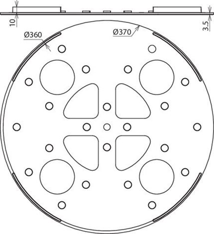 102050 podložka plast pod BP d= 370 mm 2