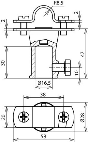 106129 objímka upevňovací D16/Rd16 2