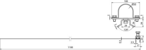 105360 objímka na potrubí/obj.D50/90-300 nerez 2