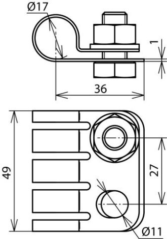 410219 svorka PA pro HVI niro 17mm/11mm 2