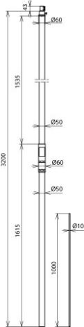 105330 trubka podp.3200/50 GFK/Al  10/1000 2