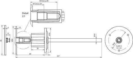 478051 uzemňovací bod M závit M10/12 niro/FeZn 2