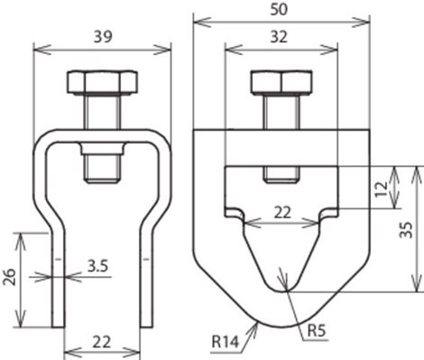 630129 připojovací svorka D20 niro10/-30x4mm  2