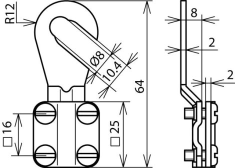444010 Uzemňovací kabelové oko 6-16mm² M8/M10 2